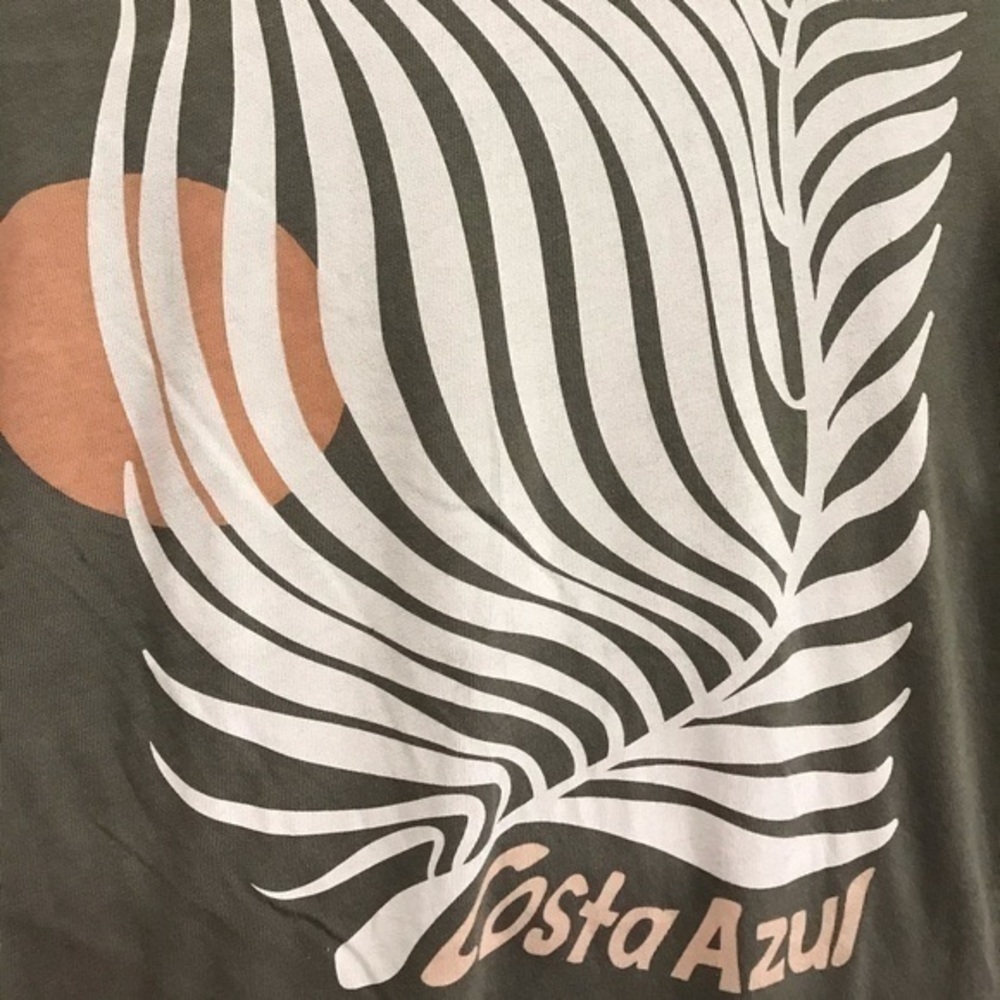 Chaser Olive Green Linen Coastal Azul Graphic Tee - Picture 5 of 9